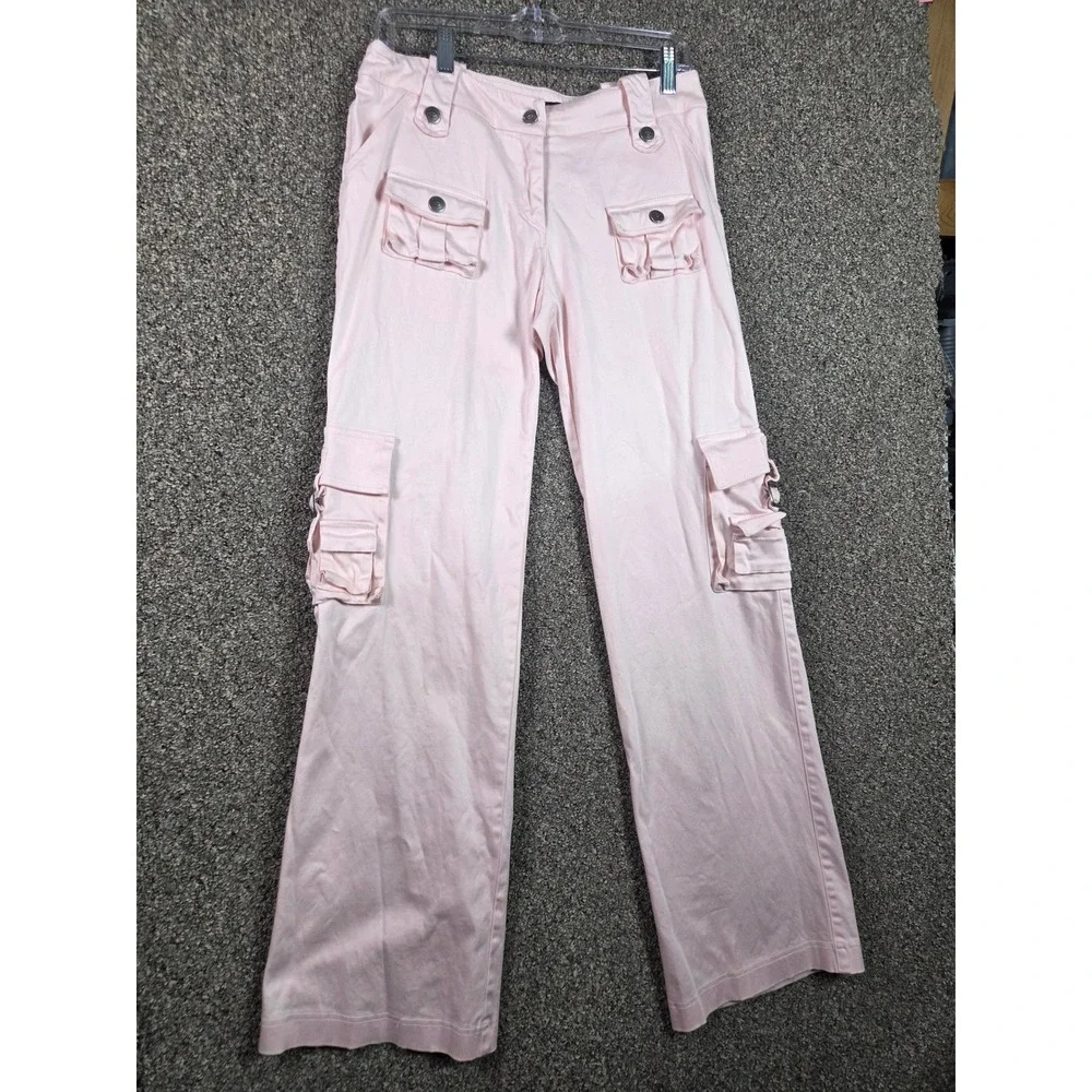 Light Pink Wide-Leg Cargo Pants